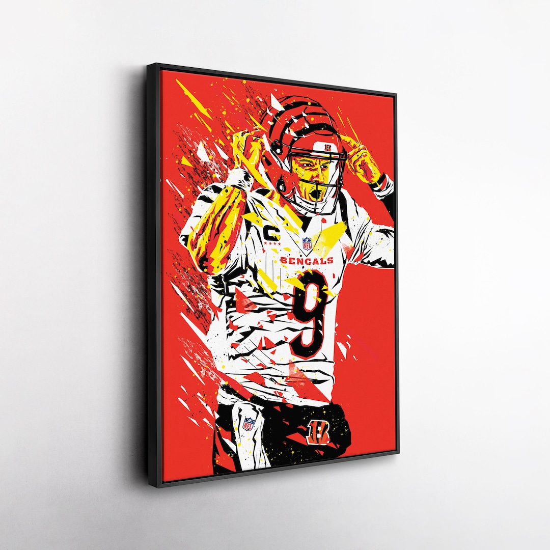 Joe Burrow Pop Art Canvas Print Cincinnati Bengals Wall Decor NFL — free download
