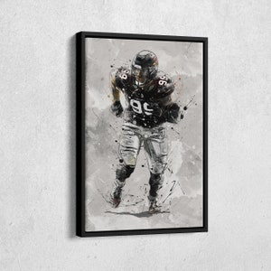 J.J. Watt Poster Arizona Cardinals NFL Canvas Wall Art Home Decor Framed Poster Man Cave Gift