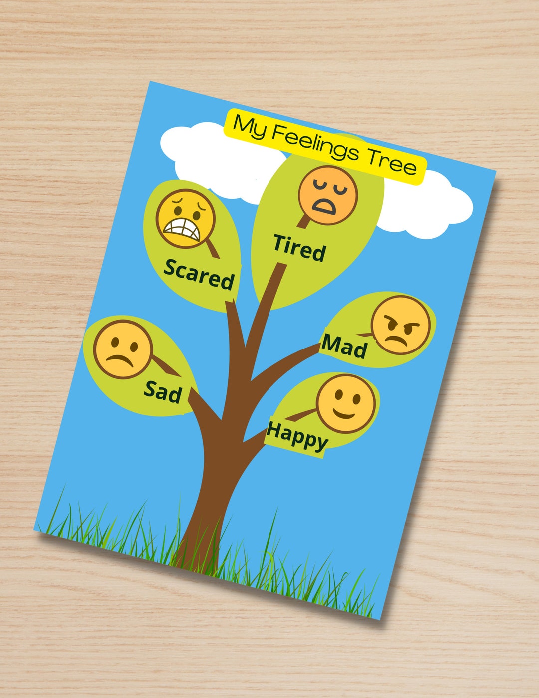 My Feelings Tree, Emotion Identification, Feelings Chart, Emotional