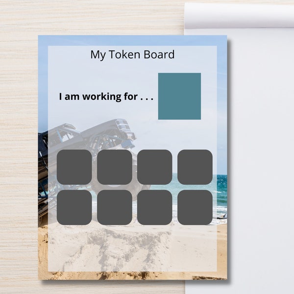 Token Board, Monster Truck token board, ABA, Applied Behavior Analysis, Positive Reinforcement, Earn chart, Token economy, Autism