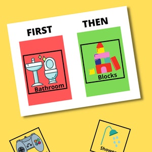 First then board, first then schedule, Expectations chart, ABA, Applied Behavior Analysis, First/Then, To do, Autism