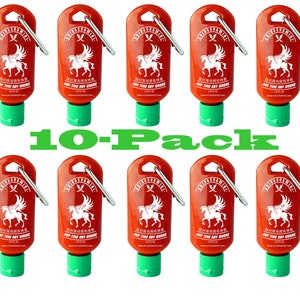 Sriracha Mini Hot Sauce Keychain Bottle 10-Pack, 1.7oz (Sauce Not Included)
