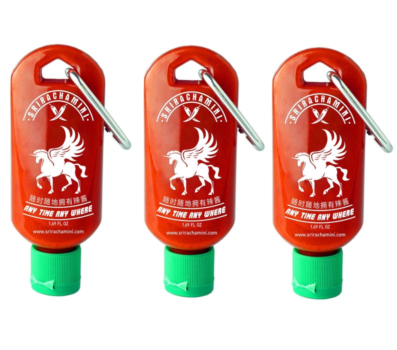 Sriracha Mini Hot Sauce Keychain Bottle 3pack, 1.7oz sauce Not