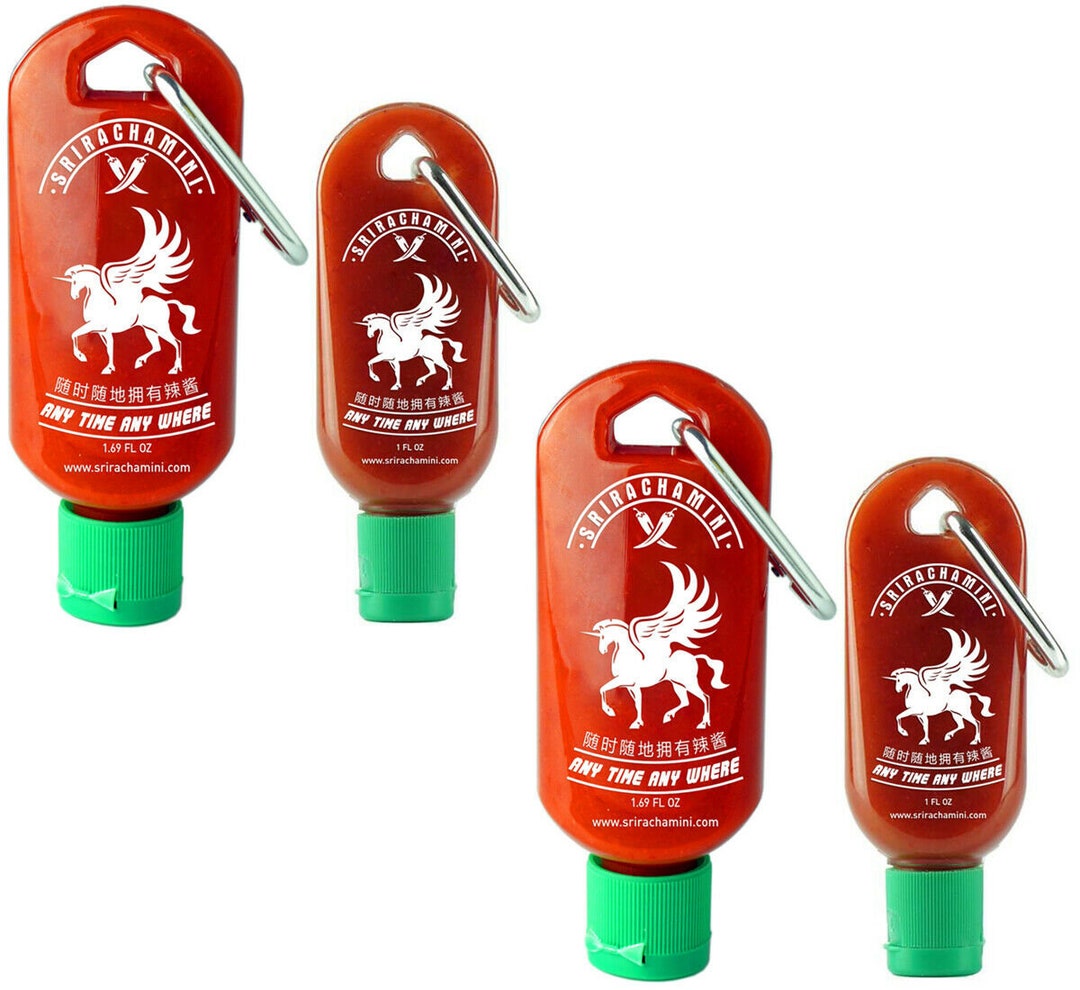 Sriracha Mini Hot Sauce Keychain Bottle 4pack, 1oz 1.7oz sauce Not