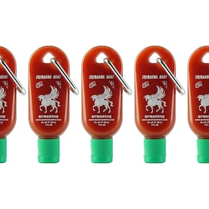 Sriracha Mini Hot Sauce Keychain Bottle 5-Pack, 1oz (Sauce Not Included)