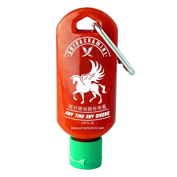 Sriracha Mini Hot Sauce Keychain Bottle 1-Pack, 1.7oz (Sauce Not Included)