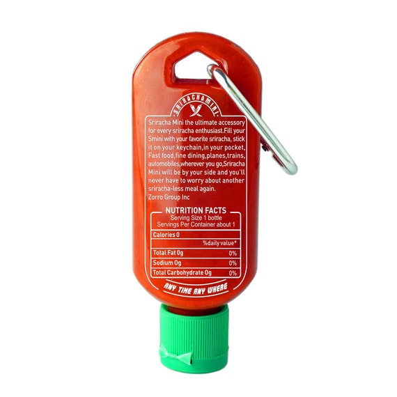 Sriracha Mini Hot Sauce Keychain Bottle 1-pack, 1.7oz (sauce Not Included)