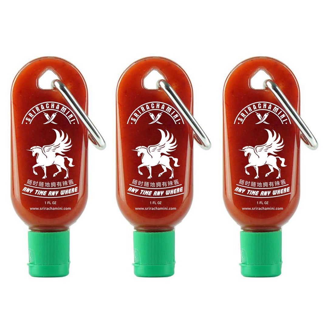 Sriracha Mini Hot Sauce Keychain Bottle 3pack 1oz sauce Not Etsy