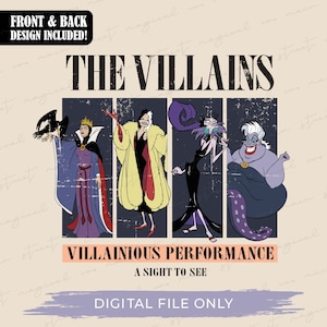 Villians Tour Distressed png - Rock tshirts - WDW Shirt - Magisch - pdf - png - Sublimation - DTF