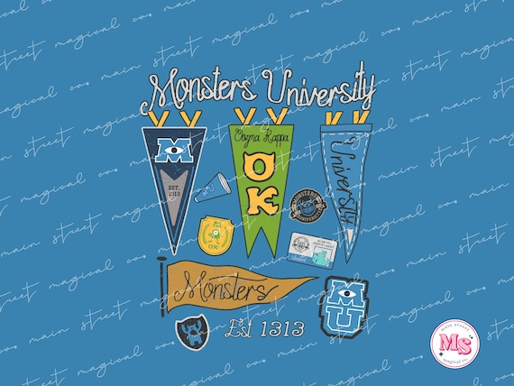 Monster's University Fraternity Flags Png - Sulley - Mike Wazowski - WDW  Shirt - Oozma Kappa - Pdf - Png - Sublimation - DTF - Etsy