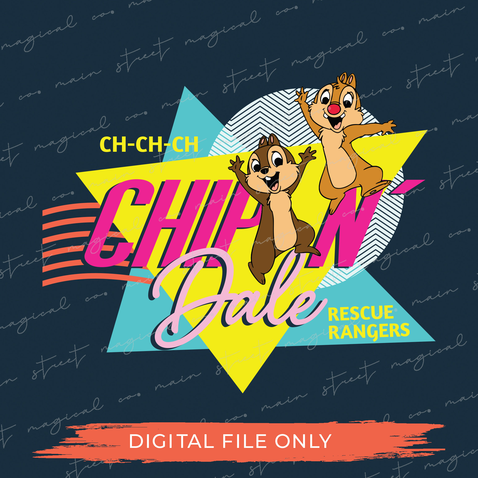 Chip N Dale Png Rescue Rangers Retro WDW Shirt Magical Pdf Png
