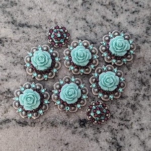 Flower Berry Saddle Concho Set