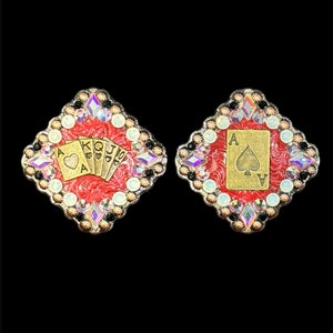 Ace Card Square Bling Conchos COPPER