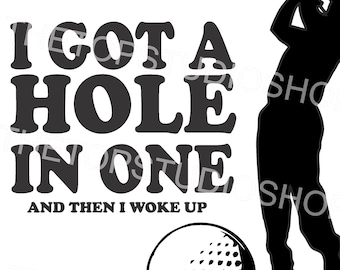 Grappige golfhole in één SVG, PNG, Cricut-silhouet (digitale download)