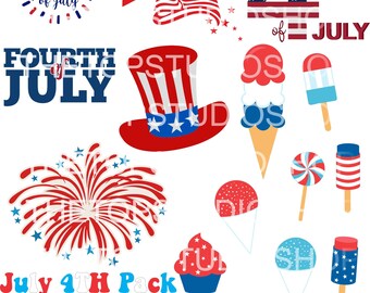 Juli vierde Pack van SVG, PNG, Cricut ontwerpen, silhouet