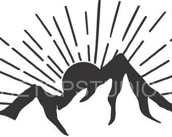Sun Mountian Travel SVG, PNG, Cricut-ontwerp, silhouet