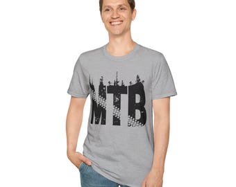 MTB mountain bike typography T-Shirt | trail tire track forest design