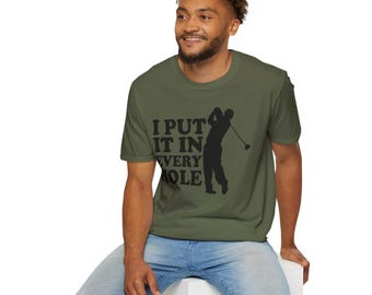 I Put It In Every Hole Golfer silhouette T-Shirt | Golf humor, Funny golf saying