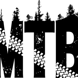 Mountain Bike Trail SVG, PNG, Cricut design, silhouette