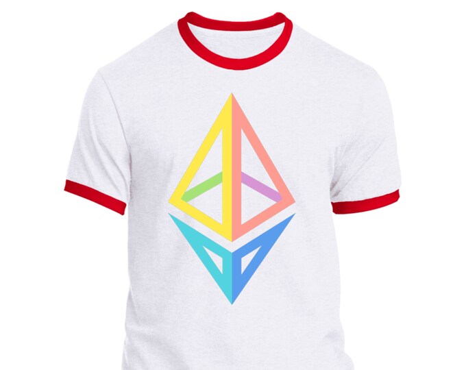 Ethereum (ETH) Crypto Cryptocurrency Altcoin HODL White/Red T-Shirt Unisex UPC04