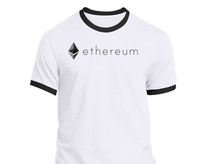 Ethereum (ETH) Crypto Cryptocurrency Altcoin HODL White/Black T-Shirt Unisex UPC04