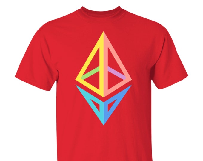 Ethereum (ETH) Crypto Cryptocurrency Altcoin HODL Red T-Shirt Unisex UPC04