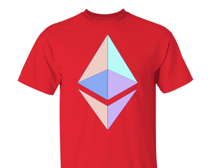Ethereum (ETH) Crypto Cryptocurrency Altcoin HODL Red T-Shirt Unisex UPC02