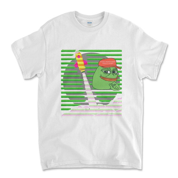Crypto PEPE COIN White Color T-Shirt. Unisex Heavy Cotton Tee UPC241