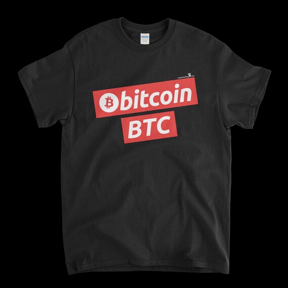 Cryptocurrency Crypto Bitcoin BTC Black T-Shirt. Unisex Heavy Cotton Tee UPC379