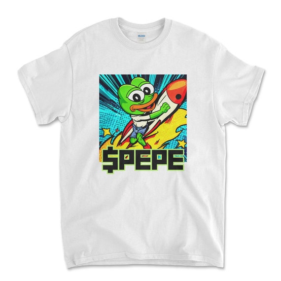 Crypto PEPE COIN White Color T-Shirt. Unisex Heavy Cotton Tee UPC257