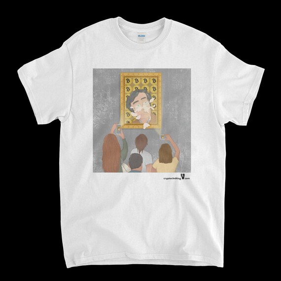Cryptocurrency Crypto Bitcoin BTC White T-Shirt. Unisex Heavy Cotton Tee UPC314