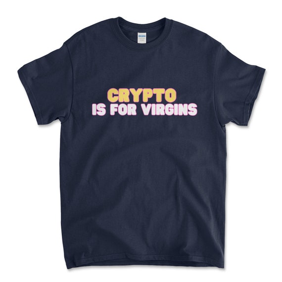 Crypto / Cryptocurrency Navy Color T-Shirt. Unisex Heavy Cotton Tee UPC270