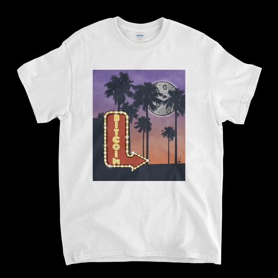 Cryptocurrency Crypto Bitcoin BTC White T-Shirt. Unisex Heavy Cotton Tee UPC370