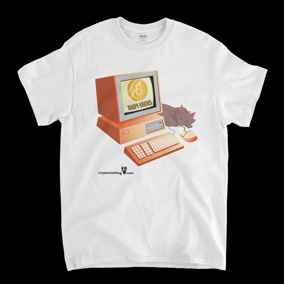 Cryptocurrency Crypto Bitcoin BTC White T-Shirt. Unisex Heavy Cotton Tee UPC317