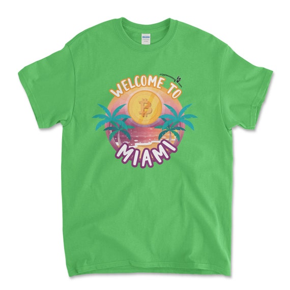 Cryptocurrency Crypto Bitcoin BTC Electric Green T-Shirt. Unisex Heavy Cotton Tee UPC599