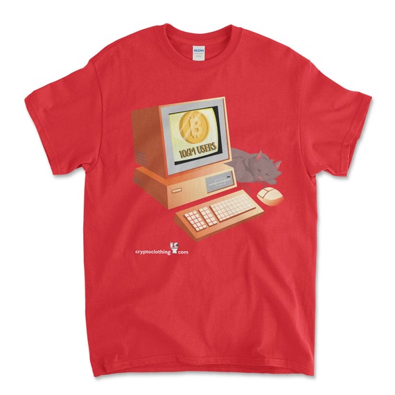 Cryptocurrency Crypto Bitcoin BTC Red T-Shirt. Unisex Heavy Cotton Tee UPC609