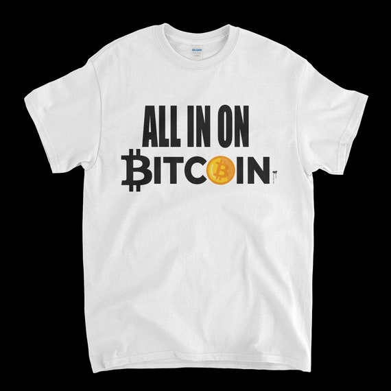 Cryptocurrency Crypto Bitcoin BTC White T-Shirt. Unisex Heavy Cotton Tee UPC363