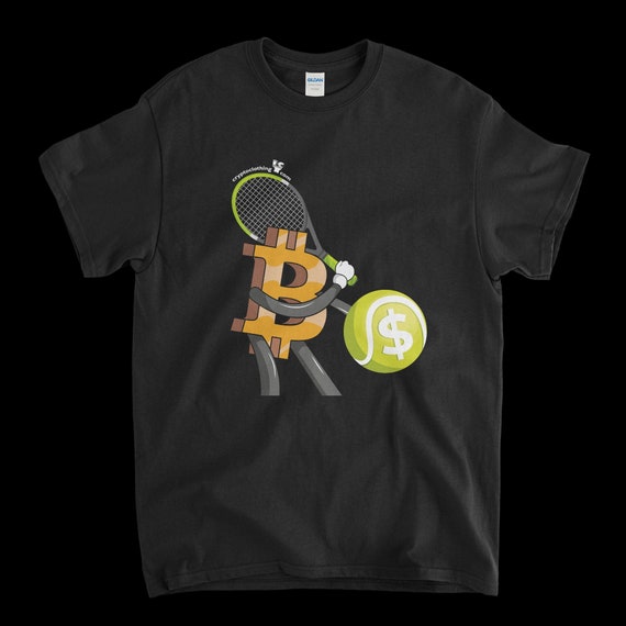 Cryptocurrency Crypto Bitcoin BTC Black T-Shirt. Unisex Heavy Cotton Tee UPC321