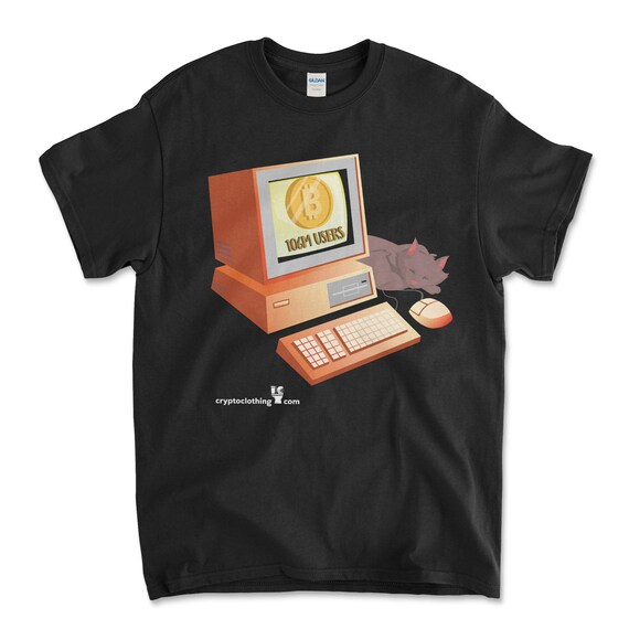 Cryptocurrency Crypto Bitcoin BTC Black T-Shirt. Unisex Heavy Cotton Tee UPC606
