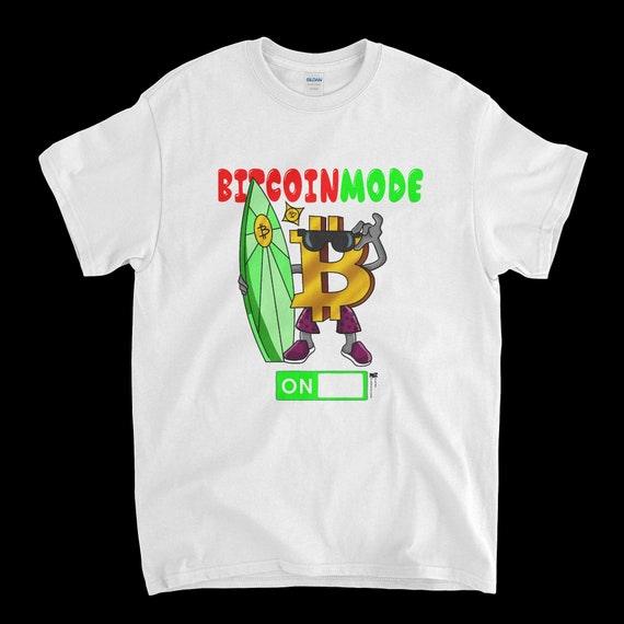 Cryptocurrency Crypto Bitcoin BTC White T-Shirt. Unisex Heavy Cotton Tee UPC455