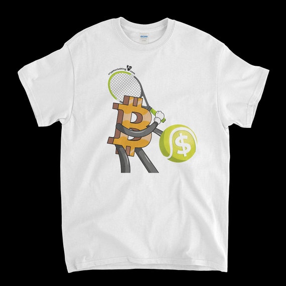 Cryptocurrency Crypto Bitcoin BTC White T-Shirt. Unisex Heavy Cotton Tee UPC320