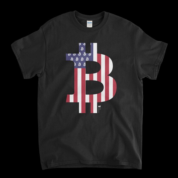 Cryptocurrency Crypto Bitcoin BTC Black T-Shirt. Unisex Heavy Cotton Tee UPC393