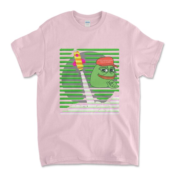 Crypto PEPE COIN Light Pink Color T-Shirt. Unisex Heavy Cotton Tee UPC236