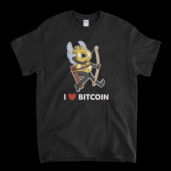 Cryptocurrency Crypto Bitcoin BTC Black T-Shirt. Unisex Heavy Cotton Tee UPC374