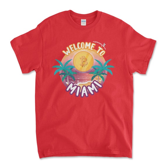 Cryptocurrency Crypto Bitcoin BTC Red T-Shirt. Unisex Heavy Cotton Tee UPC600
