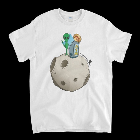 Cryptocurrency Crypto Bitcoin BTC White T-Shirt. Unisex Heavy Cotton Tee UPC309