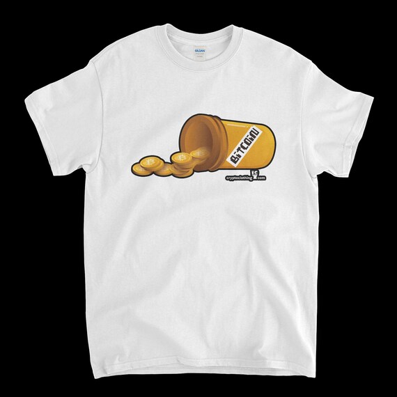 Cryptocurrency Crypto Bitcoin BTC White T-Shirt. Unisex Heavy Cotton Tee UPC293
