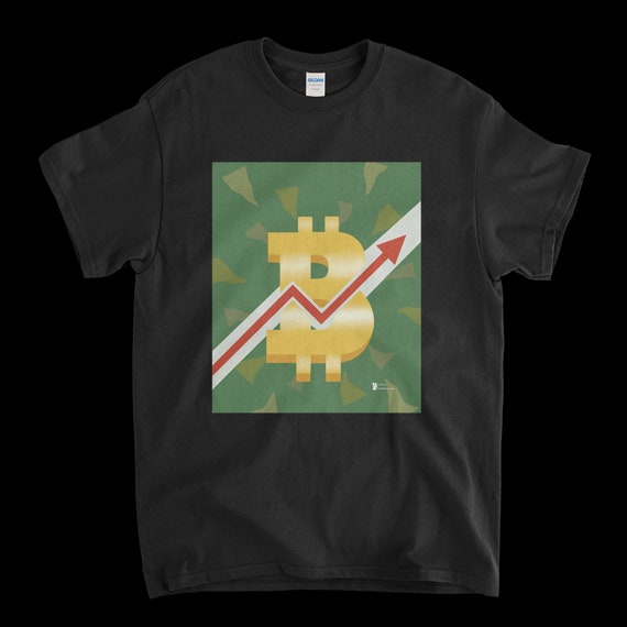 Cryptocurrency Crypto Bitcoin BTC Black T-Shirt. Unisex Heavy Cotton Tee UPC395