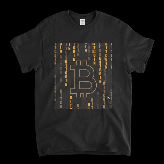 Cryptocurrency Crypto Bitcoin BTC Black T-Shirt. Unisex Heavy Cotton Tee UPC296