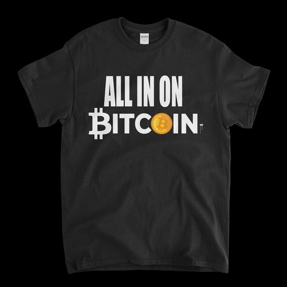 Cryptocurrency Crypto Bitcoin BTC Black T-Shirt. Unisex Heavy Cotton Tee UPC366